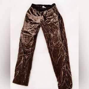 Anthropologie Elevenses Crushed Velvet Joggers size xsmall